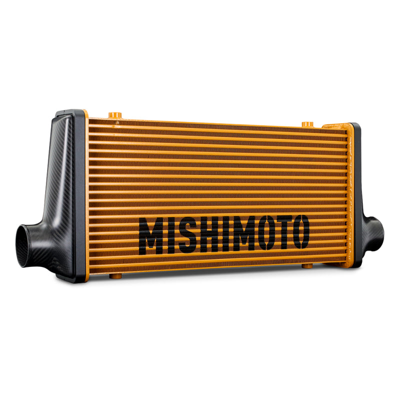 Mishimoto Universal Carbon Fiber Intercooler - Matte Tanks - 450mm Gold Core - S-Flow - DG V-Band