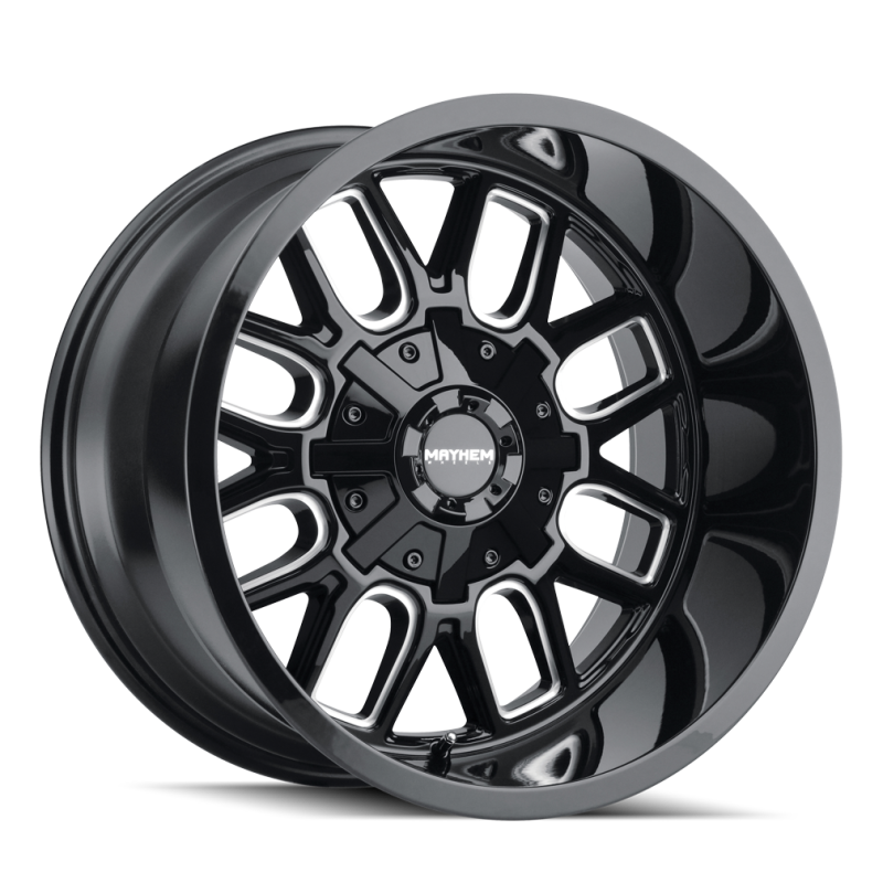 Mayhem 8107 Cogent 20x9 / 5x139.7 BP / 0mm Offset / 110mm Hub Black w/ Milled Spokes Wheel