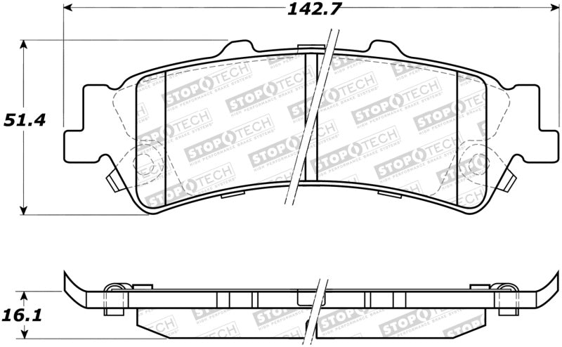 StopTech Sport Brake Pads w/Shims and Hardware - Rear