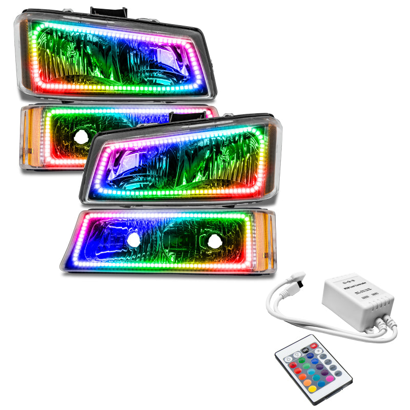 Oracle 03-06 Chevy Silv Pre-Assembled Headlights w/ Parking Lights - ColorSHIFT w/ Simple Controller