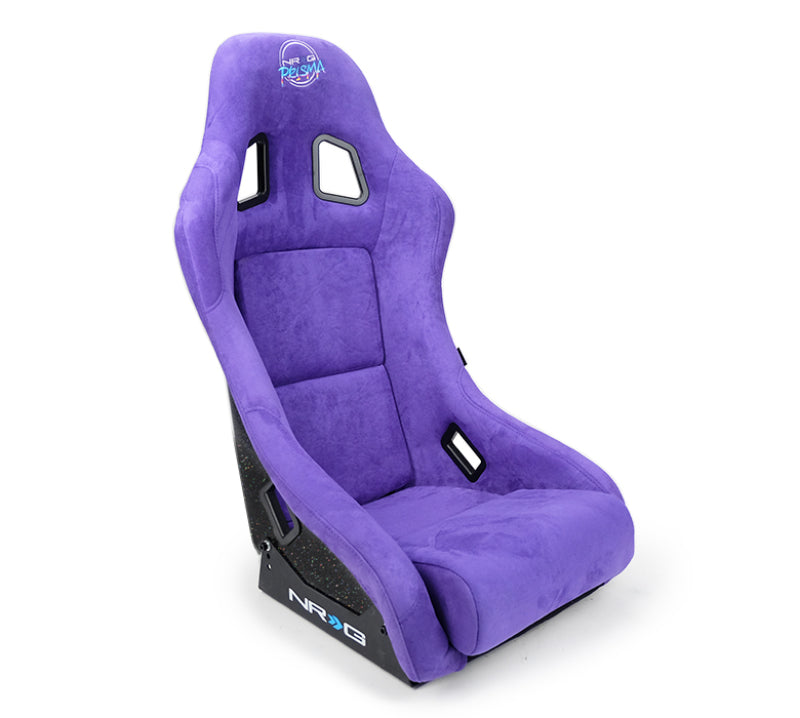 NRG FRP Bucket Seat PRISMA Edition w/ Pearlized Back Purple Alcantara - Medium