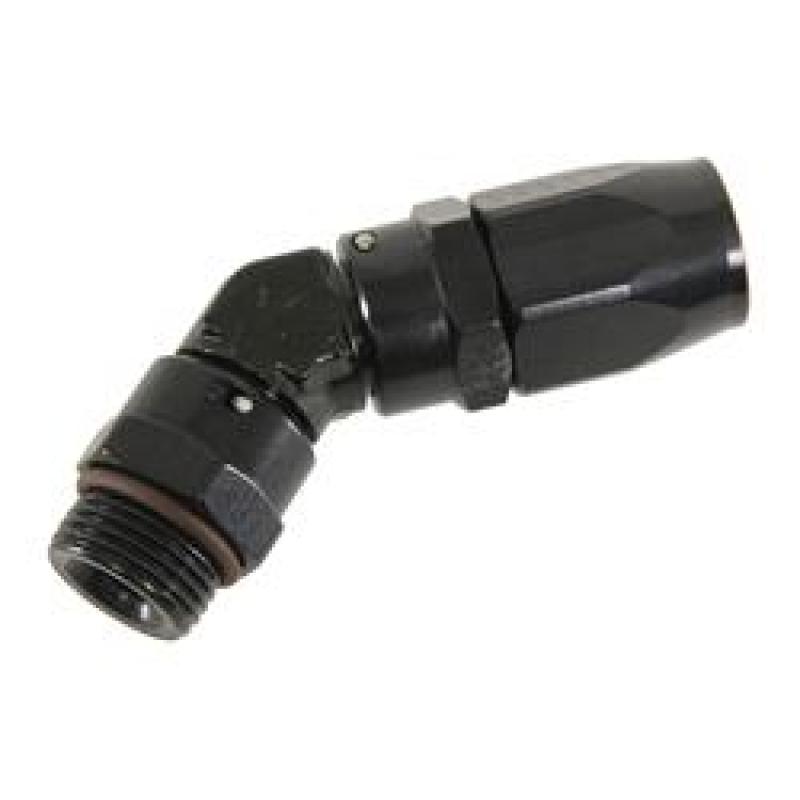 Fragola -6AN x 45 Degree x 3/4-16 (8) Hose End - Black