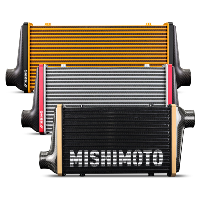 Mishimoto Universal Carbon Fiber Intercooler - Gloss Tanks - 600mm Silver Core - C-Flow - P V-Band