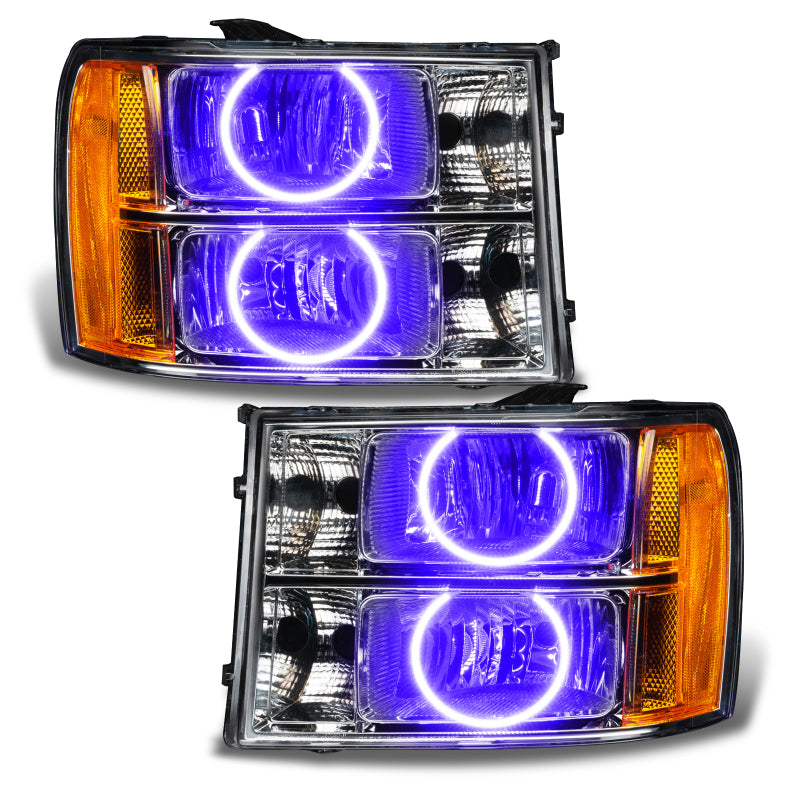 Oracle Lighting 07-13 GMC Sierra Pre-Assembled LED Halo Headlights - (Round Ring Design) -UV/Purple