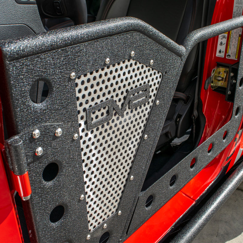 DV8 Offroad Jeep 18+ Wrangler JL / 20+ Gladiator JT Front Rock Doors w/ Perforated Aluminum Mesh-DV8 Offroad-797 Offroad