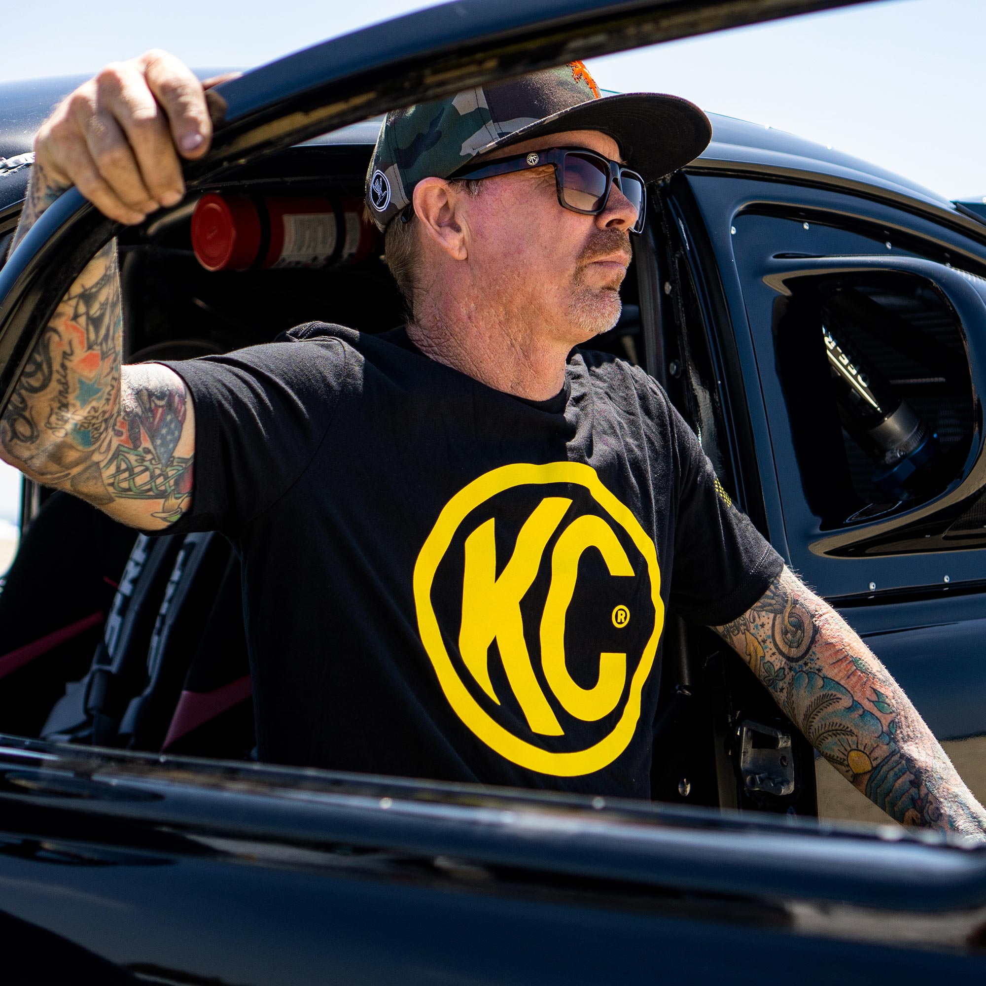 KC Classic Yellow Logo Tee Shirt - Black - Small