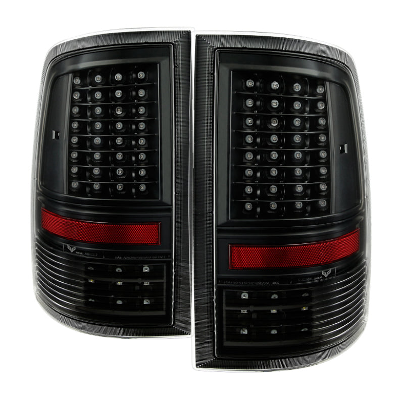 xTune Dodge Ram 1500 09-14 - Incandescent Only C Shape LED Tail Lights- Black ALT-JH-DR09-LED-CS-BK