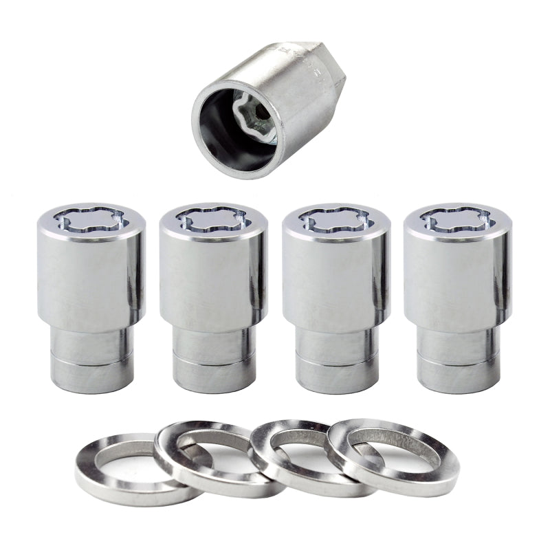 McGard Wheel Lock Nut Set - 4pk. (Reg. Shank Seat) 7/16-20 / 13/16 Hex / 1.38in. Length - Chrome