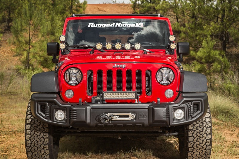 Rugged Ridge 07-18 Jeep Wrangler JK/JKU Textured Black Elite Headlight Euro Guards