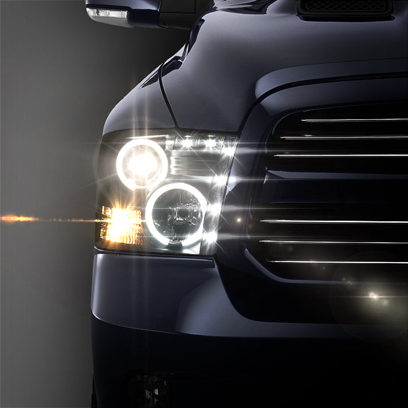 Spyder Dodge Ram 1500 09-14 Projector Headlights Halogen- CCFL Halo LED - Blk PRO-YD-DR09-CCFL-BK