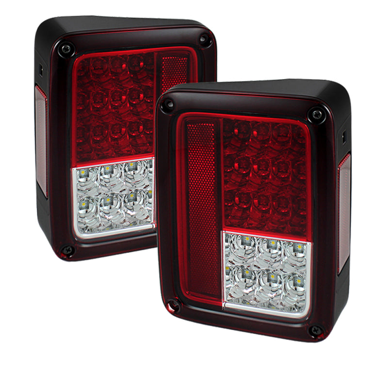 Spyder Jeep Wrangler 07-15 LED Tail Lights Red Clear ALT-YD-JWA07-LED-RC