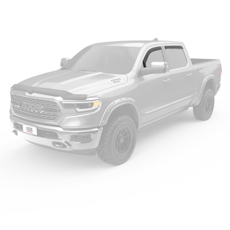 EGR 19-23 Ram 1500 In-Channel Window Visors Front/Rear Set Matte Black Extended Cab