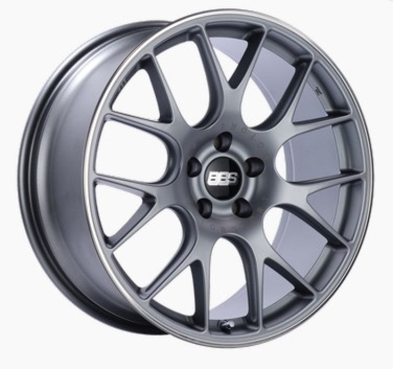 BBS CH-R 19x8 5x114.3 ET38 Satin Titanium Polished Rim Protector Wheel -82mm PFS/Clip Required