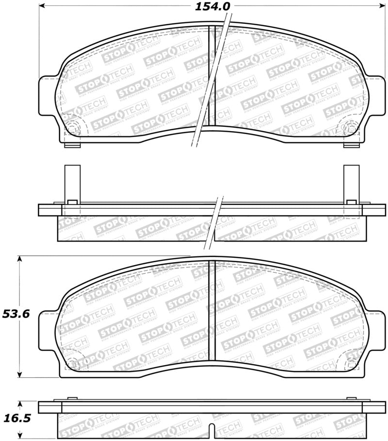 StopTech Sport Brake Pads w/Shims and Hardware - Rear