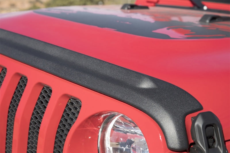 Bushwacker 18-19 Jeep Wrangler Rubicon/Sport//Unlimited/Sport S Hood Stone Guard- Black