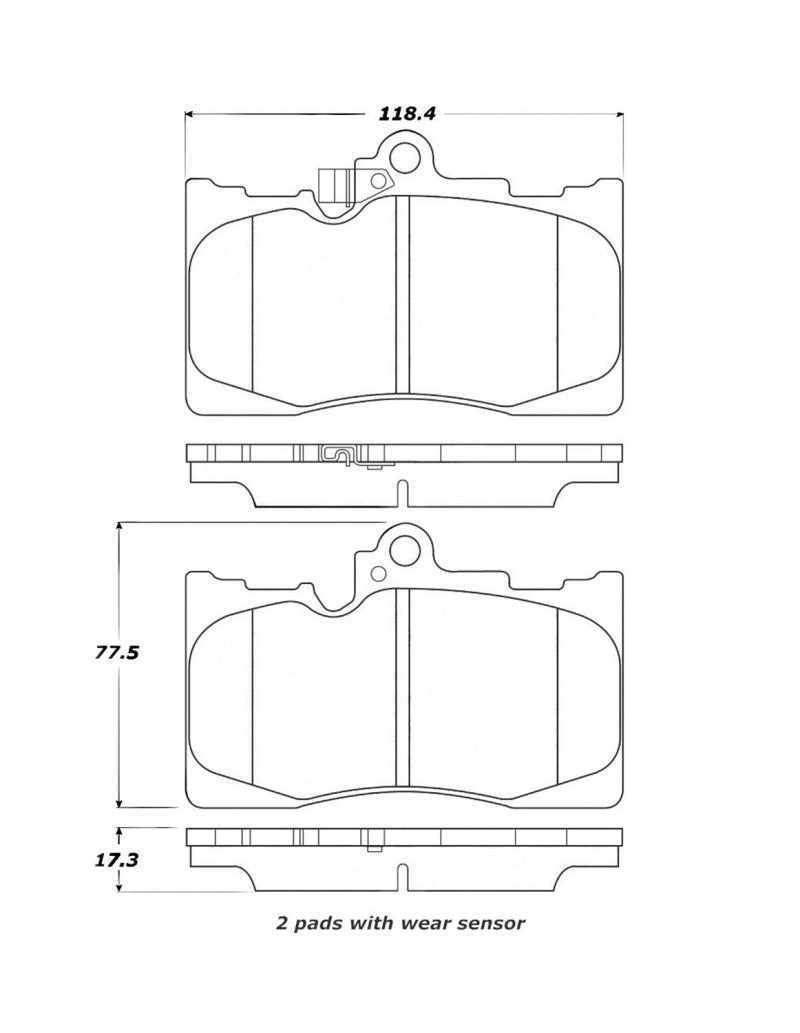 StopTech Street Touring 06 Lexus GS300/430 / 07-08 GS350 Front Brake Pads