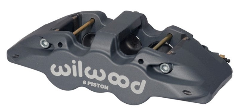 Wilwood Caliper-Aero6-R/H - Black Anodize (.80 Thk Pad) 1.62/1.12/1.12in Pistons 1.25in Disc