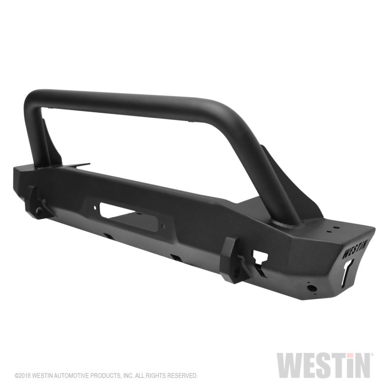 Westin 18-22 Jeep Wrangler JL / 20-22 Gladiator WJ2 Stubby Front Bumper w/Bull Bar - Tex. Blk