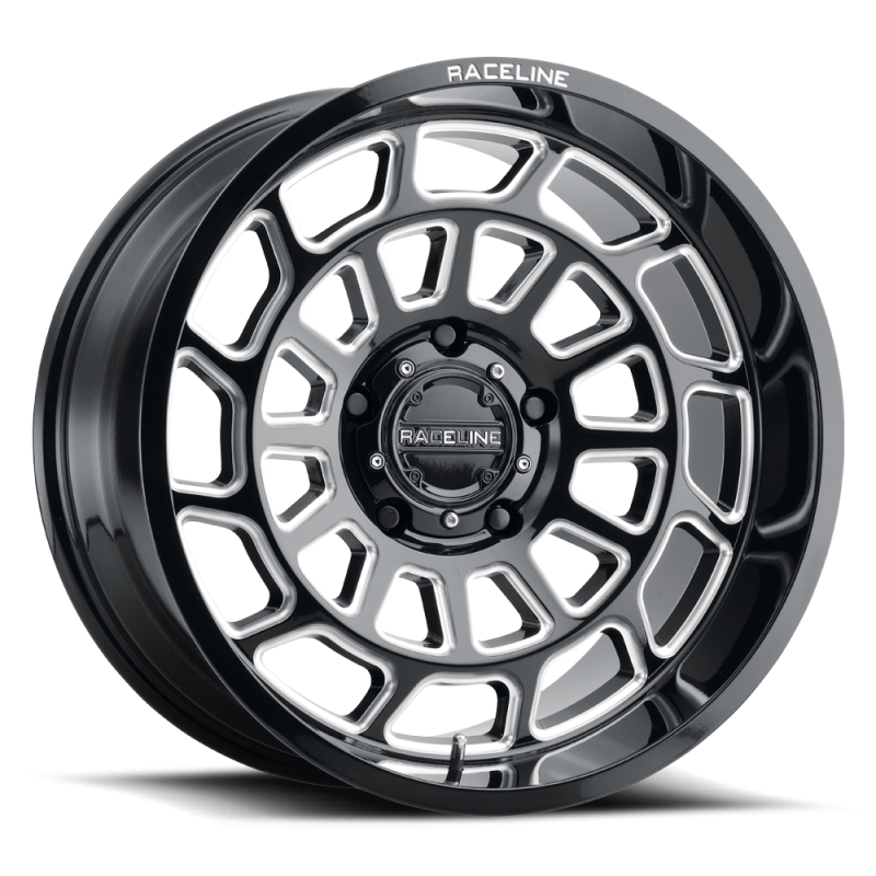 Raceline 955M Warp 22x10in / 8x165.1 BP / -19mm Offset / 125.2mm Bore - Satin Black & Milled Wheel