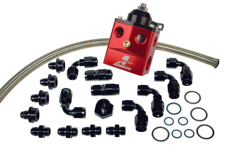 Aeromotive A4 Dual Carburetor Regulator (P/N 13203) Kit (Incl. Reg/Hose/Hose Ends/Fittings)