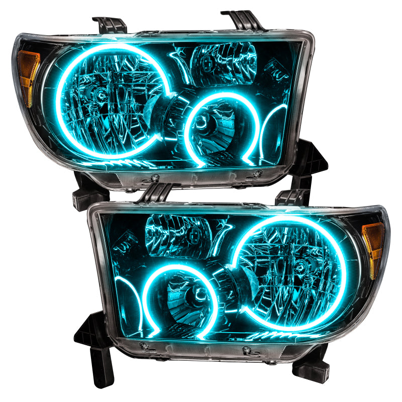 Oracle 07-11 Toyota Tundra Pre-Assembled Headlights - Black Housing - ColorSHIFT w/ BC1 Controller