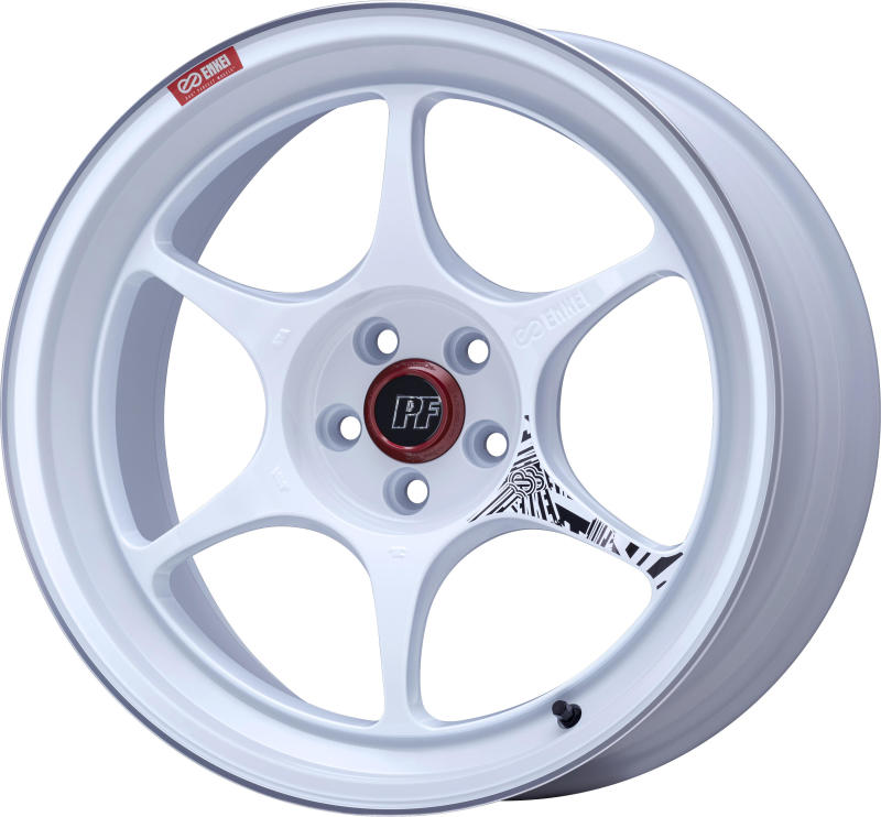 Enkei PF06 18x9in 5x100 BP 42mm Offset 75mm Bore White Machined Wheel