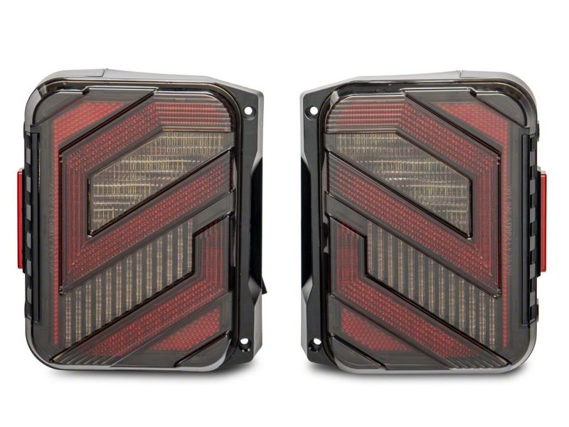 Raxiom 07-18 Jeep Wrangler JK Axial Series Trident LED Tail Lights- Blk Housing (Clear Lens)