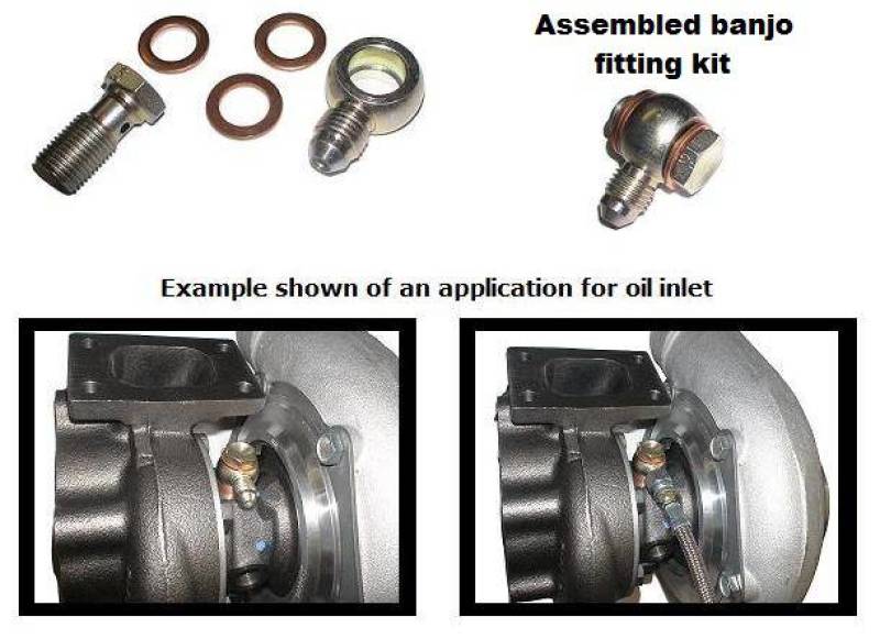 ATP -4 AN Banjo Style Low Profile Oil Feed Kit for GT28/30/35 w/ Built In Restrictor