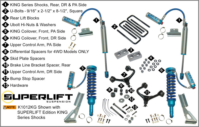 Superlift 05-23 Toyota Tacoma 4WD (Excl TRD Pro Models) - w/ King Shocks 3in Lift Kit