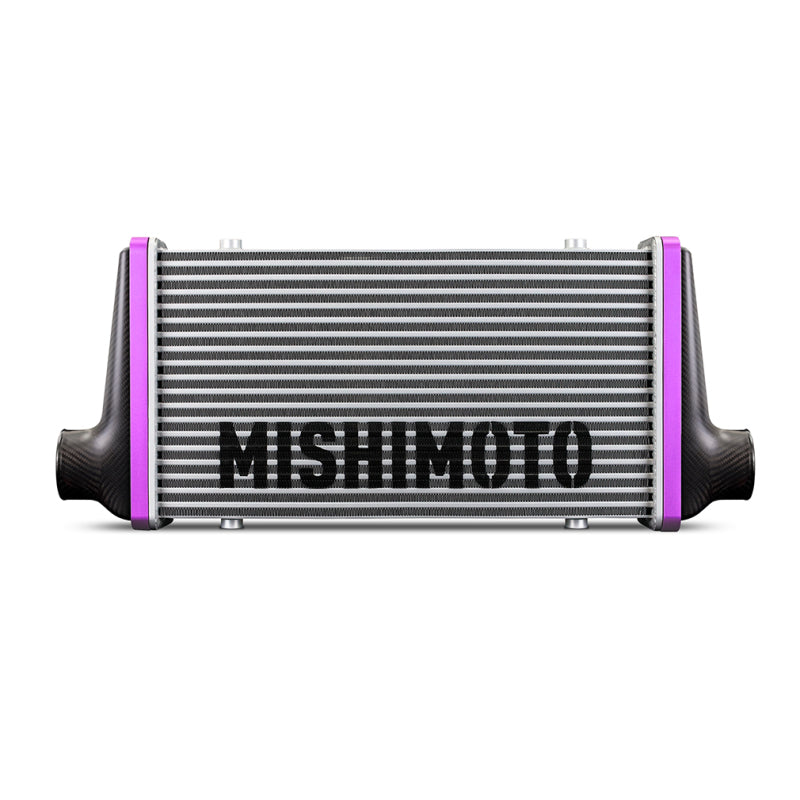 Mishimoto Universal Carbon Fiber Intercooler - Matte Tanks - 525mm Gold Core - C-Flow - GR V-Band