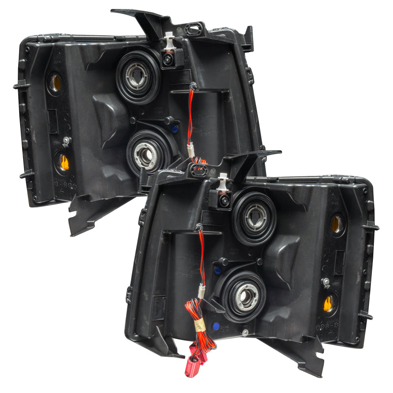 Oracle Lighting 07-13 Chevrolet Silverado Assembled Halo Headlights Round Style - Blk Housing -Green