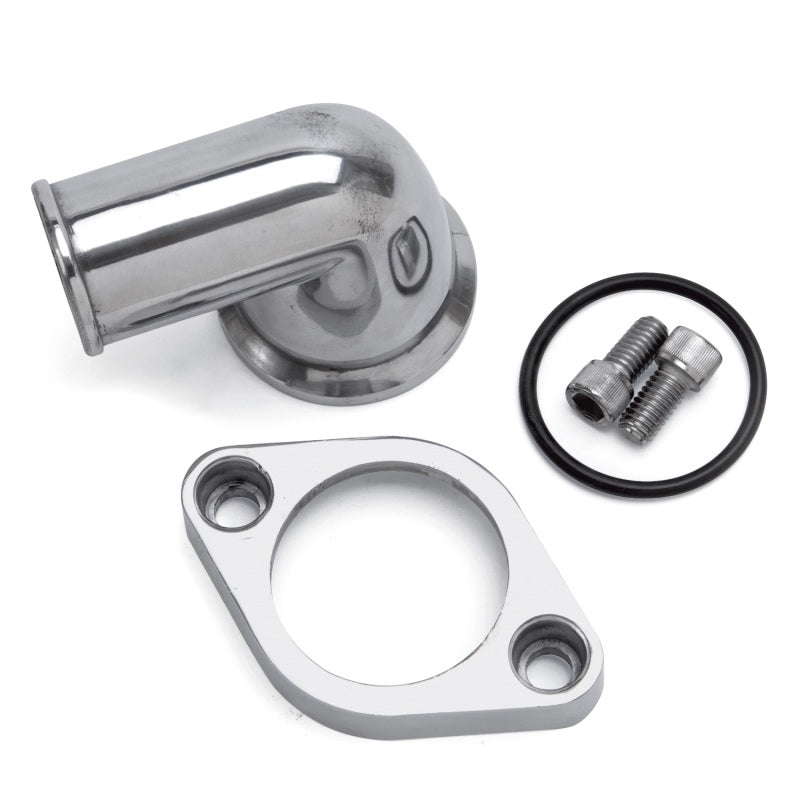 Edelbrock Waterneck Sbc/BBC 90-Degree Two-Piece Cast SwIVel Polished