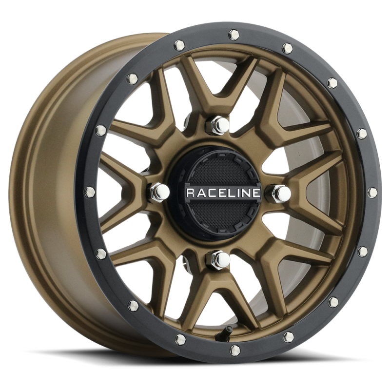 Raceline A94BZ Krank 14x7in / 4x110 BP / 10mm Offset / 83.8mm Bore - Bronze & Black Lip Wheel