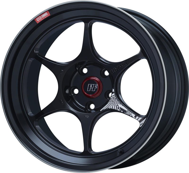 Enkei PF06 18x9in 5x114.3 BP 42mm Offset 75mm Bore Black Machined Wheel