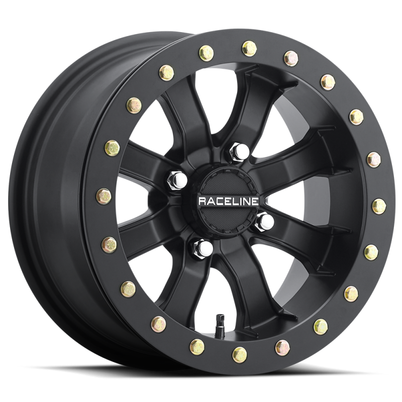 Raceline A71B Mamba 14x7in / 4x137 BP / 10mm Offset / 110.18mm Bore - Satin Black Beadlock Wheel