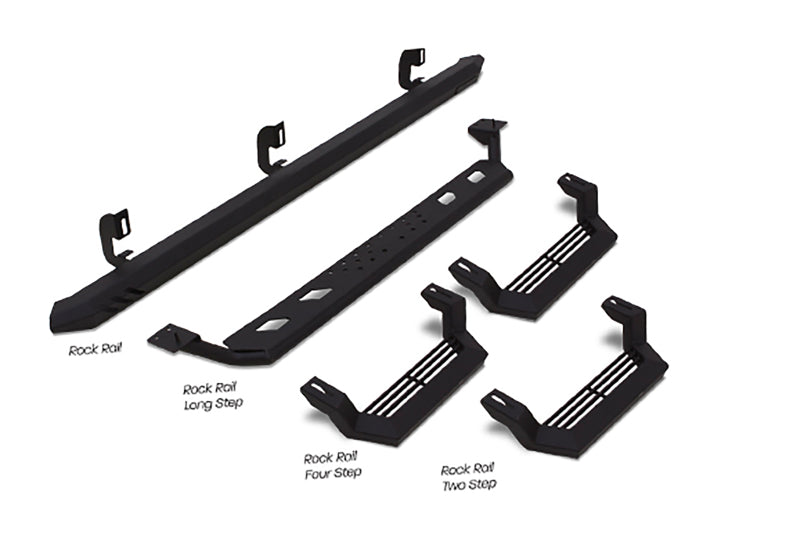 Lund Universal Long Step Rock Rails - Black