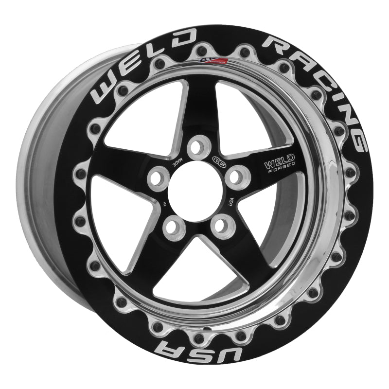 Weld S71 15x10.33 / 5x4.75 BP / 3.5in. BS Black Wheel (Medium Pad) - Black Single Beadlock MT