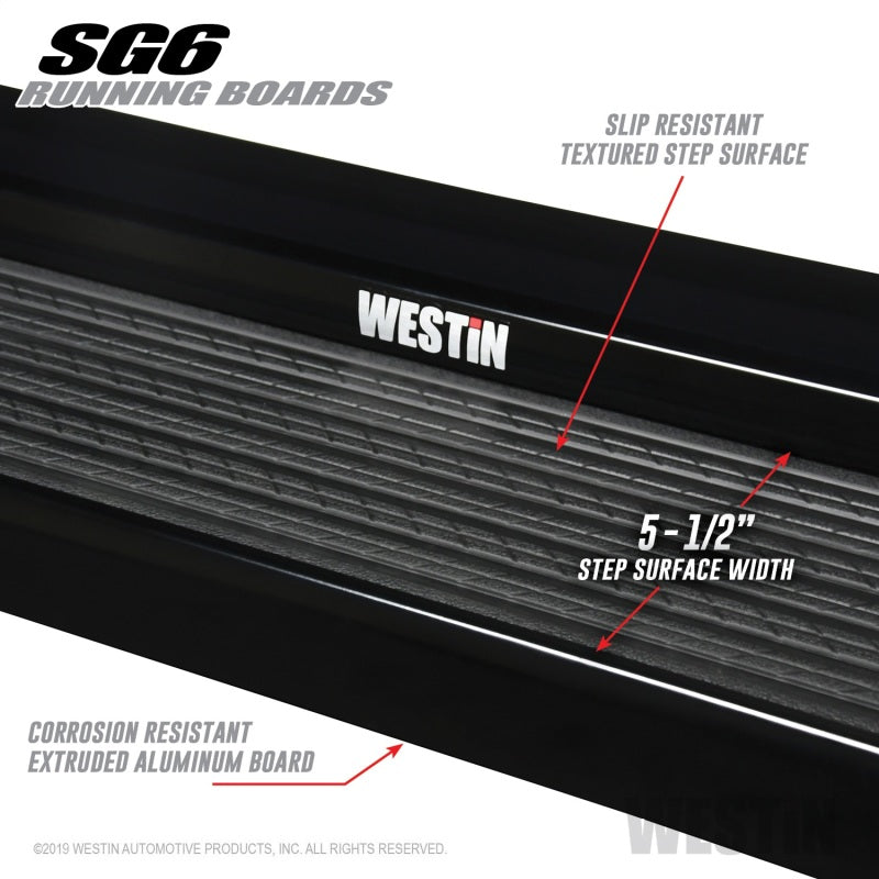 Westin SG6 Black Aluminum Running Boards 74.25 in