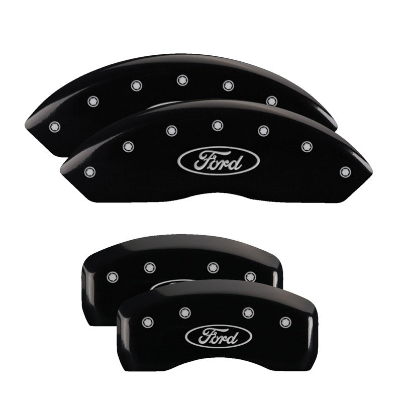 MGP Front set 2 Caliper Covers Engraved Front MGP Black finish silver ch