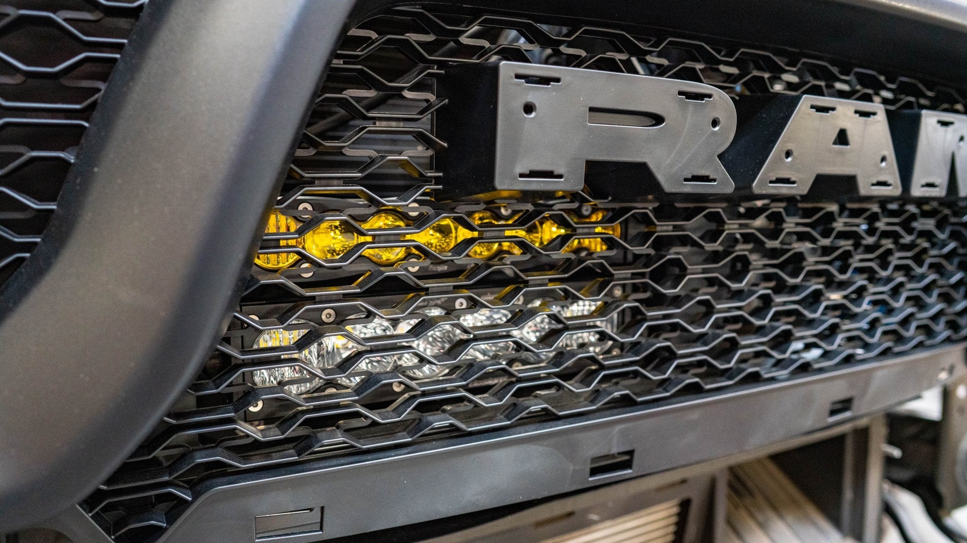 '21-Current Ram 1500 TRX SDHQ Built Behind the Grille LED Light Bar Mount