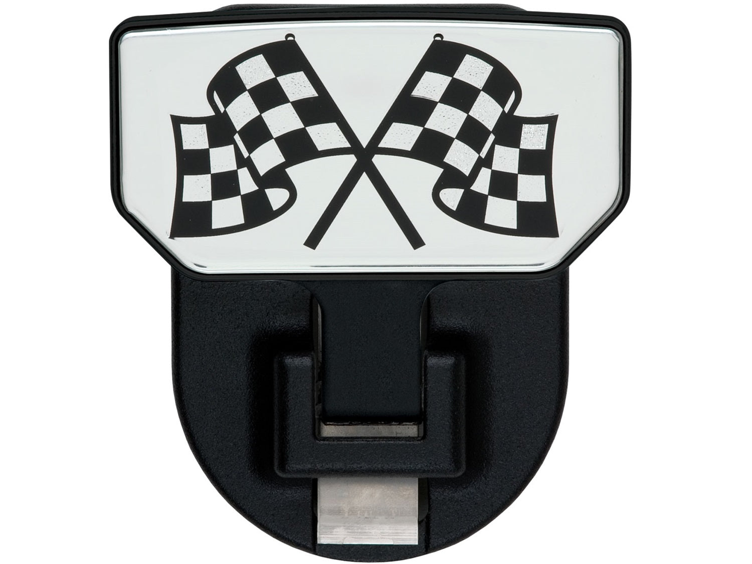 CARR  - 183082 - HD Universal Hitch Step; Fits 2 In. Receiver; Black; Checkered Flag; Single