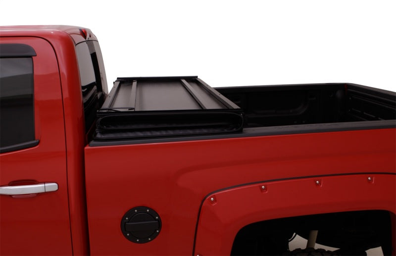 Lund 99-17 Ford F-250 Super Duty Styleside (6.8ft. Bed) Hard Fold Tonneau Cover - Black