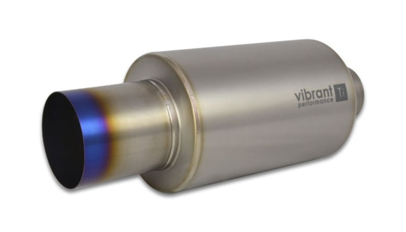 Vibrant Titanium Muffler w/Straight Cut Burnt Tip 3in. Inlet / 3in. Outlet-Vibrant-797 Offroad
