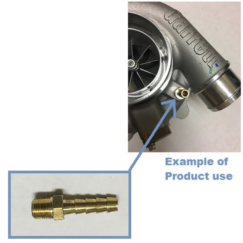 ATP Pressure Port (Boost Nipple) Straight Out 1/8inch NPT to 1/4inch Barb Fitting