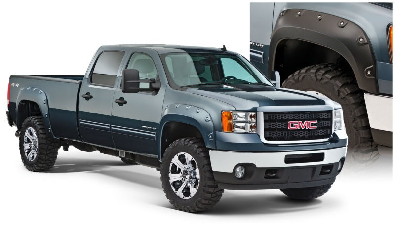 Bushwacker 07-10 GMC Sierra 3500 Fleetside Boss Pocket Style Flares 4pc Excludes Dually - Black