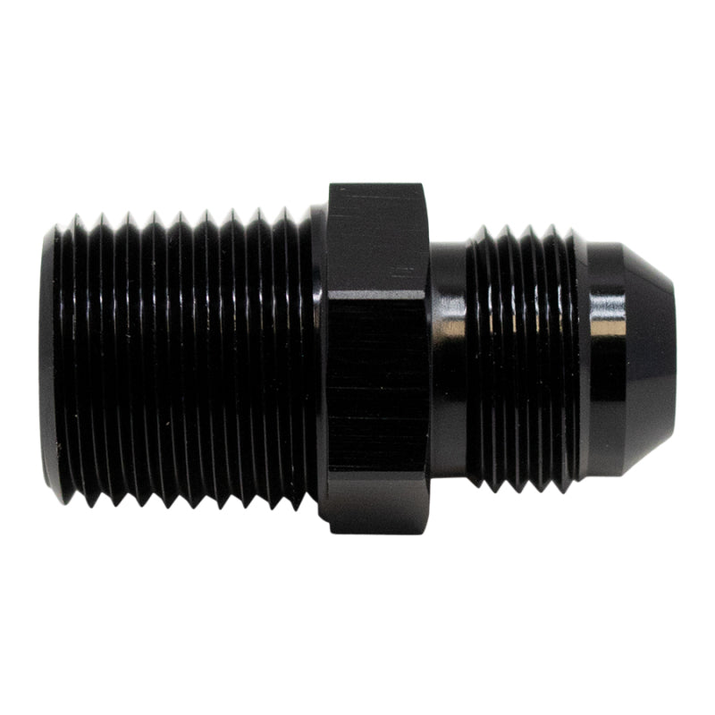 DeatschWerks 8AN Male Flare to 1/2in Male NPT Adapter - Anodized Matte Black