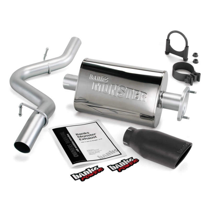 Banks Power 04-06 Jeep 4.0L Wrangler Unlimited Monster Exhaust Sys - SS Single Exhaust w/ Black Tip-Banks Power-797 Offroad
