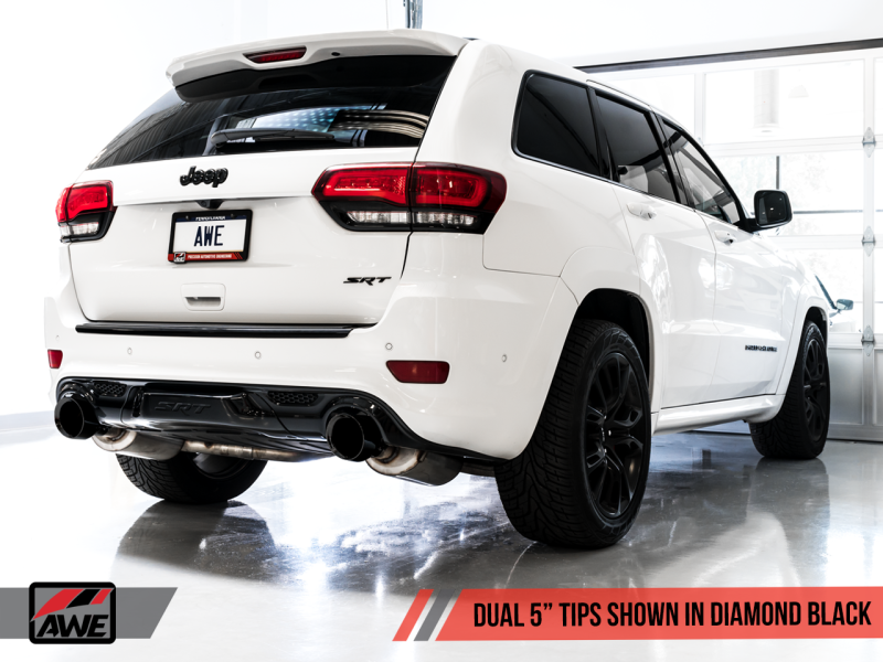 AWE Tuning 2020 Jeep Grand Cherokee SRT Touring Edition Exhaust - Diamond Black Tips-AWE Tuning-797 Offroad