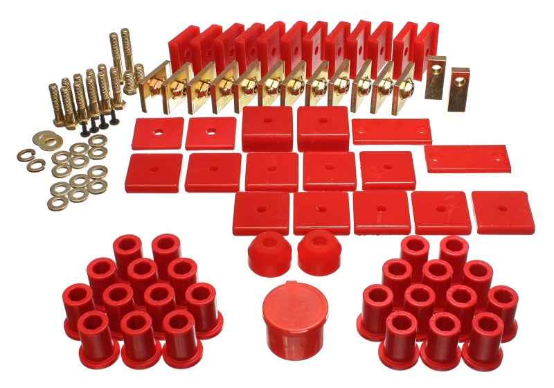 Energy Suspension 64-78 Toyota FJ40 Land Cruiser Red Hyper-Flex Master Bushing Set-Energy Suspension-797 Offroad