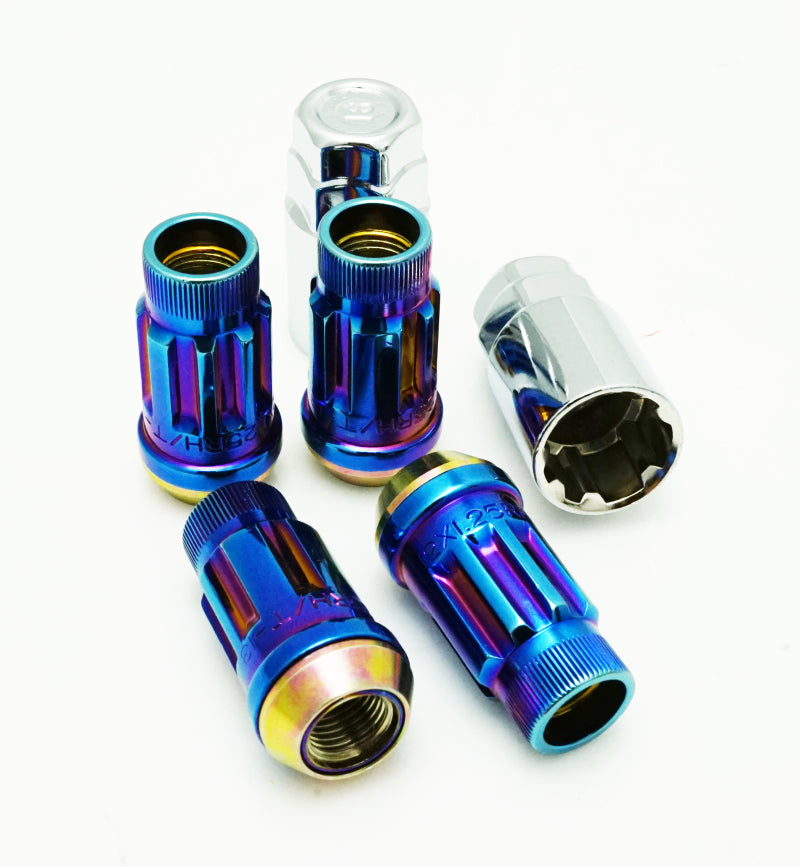 Wheel Mate Muteki SR45R Lug Nut Kit Lock Set 12x1.50 45mm - Burned Blue Neon-Wheel Mate-797 Offroad